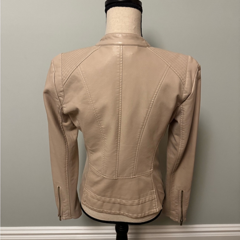 Express Beige Leather Jacket - image 3